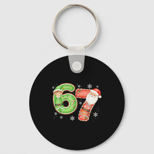 Weihnachten 6 7 Sechs Sieben Lustig 67 Meme Santa Schlüsselanhänger