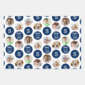 Weihnachten 6 Fotos Monogram PEACE LIEBE JOY Geschenkpapier Set (Vorderseite 3)