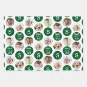 Weihnachten 6 Fotos Monogram PEACE LIEBE JOY Geschenkpapier Set (Vorderseite 2)