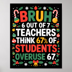 Weihnachten 6 von 7 Lehrern denken, 67% Schüler O Poster