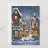 Weihnachten 7 Dorf, Happy Holidays, Weihnachtskart Einladung (Vorderseite)