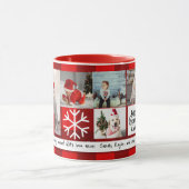 Weihnachten 7 Foto Raster Beste Oma Rot kariert Tasse (Zentrum)