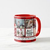 Weihnachten 7 Foto Raster Beste Oma Rot kariert Tasse (VorderseiteRechts)