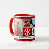 Weihnachten 7 Foto Raster Beste Oma Rot kariert Tasse (Vorderseite Links)
