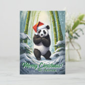 Weihnachten 7 Panda, Happy Holidays, Weihnachtskar Einladung (Stehend Vorderseite)