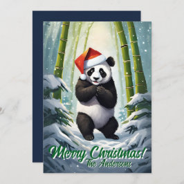 Weihnachten 7 Panda, Happy Holidays, Weihnachtskar Einladung