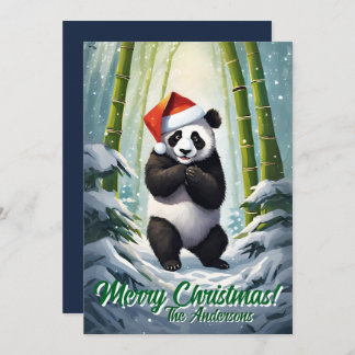 Weihnachten 7 Panda, Happy Holidays, Weihnachtskar Einladung