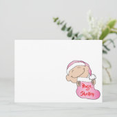 Weihnachten 7" x 5" Baby Rosa Danke schön/2 Seite/ Einladung (Stehend Vorderseite)