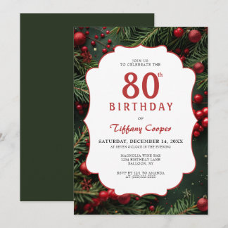 Weihnachten 80. Geburtstag Einladung