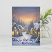 Weihnachten 8 Dorf, glückliche Ferien, Weihnachtsk Einladung (Stehend Vorderseite)