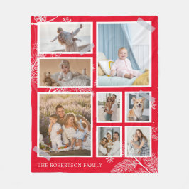 Weihnachten 8 Foto Collage Familie Fleece Blanket