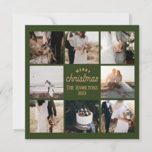 Weihnachten 8 Foto Collage Smaragdgrüne Karte