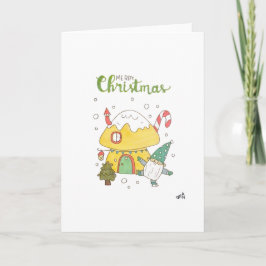 Weihnachten 8 Weihnachten Elf Haus Weihnachtskarte Dankeskarte