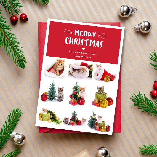 Weihnachten 9 Cat Foto Collage Weihnachtskarte