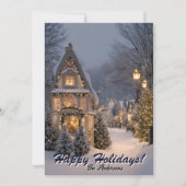 Weihnachten 9 Dorf, glückliche Ferien, Weihnachtsk Einladung (Vorderseite)