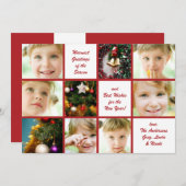 Weihnachten 9-Foto Graph Holiday Card (Vorne/Hinten)