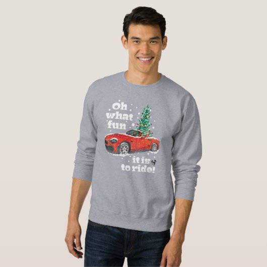 Weihnachten Abarth 124 Spider Fun Ride Sweatshirt (Vorne ganz)