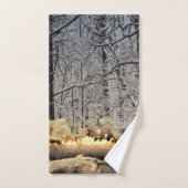 Weihnachten-Abmeldung im Wald Badhandtuch Set (Handtuch)