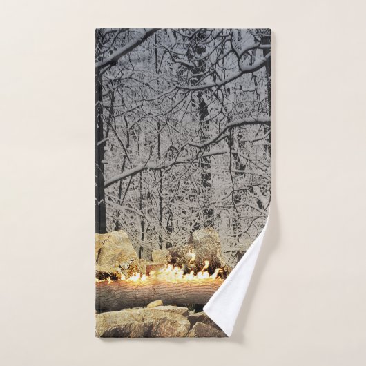 Weihnachten-Abmeldung im Wald Badhandtuch Set (Handtuch)