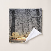 Weihnachten-Abmeldung im Wald Badhandtuch Set (Waschlappen)