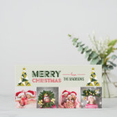 Weihnachten Abstrakte Pine Tree Foto Collage Card (Stehend Vorderseite)