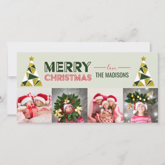 Weihnachten Abstrakte Pine Tree Foto Collage Card (Vorderseite)