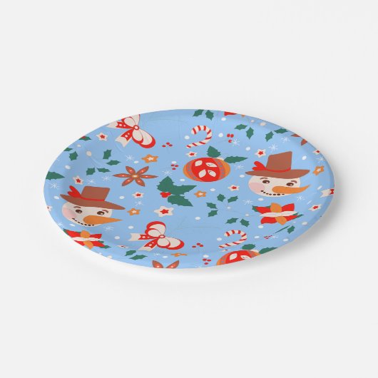 Weihnachten Abstraktes Muster Pappteller (Schrägansicht)