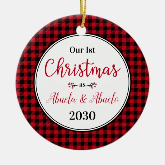 Weihnachten Abuela Abuelo Foto Keramik Ornament (Vorne)