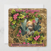 Weihnachten ADD Ihr eigenes FOTO Urlaub Spaß Einladung (Vorderseite)