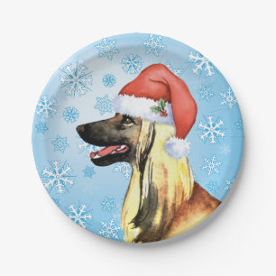 Weihnachten - Afghanischer Hund Pappteller