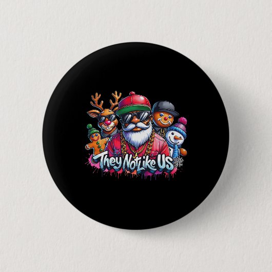 Weihnachten Afrikanischer Weihnachtsmann Sie mögen Button (Vorderseite)