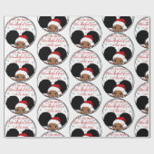 Weihnachten Afro Girl Black Kind Niedliches Wrappi Geschenkpapier (Flach)