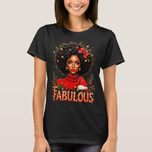 Weihnachten Afroamerikanisch Melanin Afro Schlitte T-Shirt