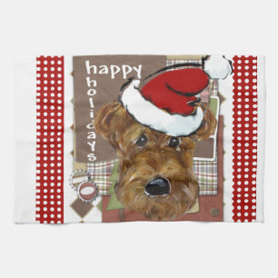 WEIHNACHTEN AIREDALE GESCHIRRTUCH
