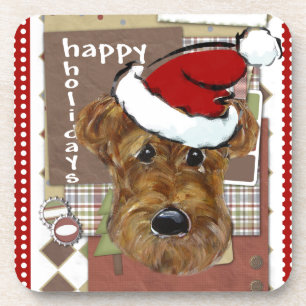 WEIHNACHTEN AIREDALE GETRÄNKEUNTERSETZER