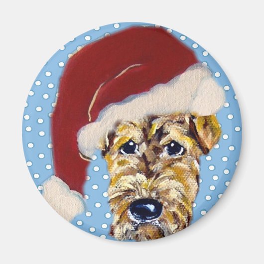 Weihnachten Airedale Magnet (Vorne)