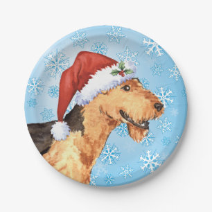 Weihnachten Airedale Pappteller