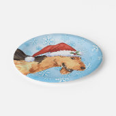 Weihnachten Airedale Pappteller (Schrägansicht)