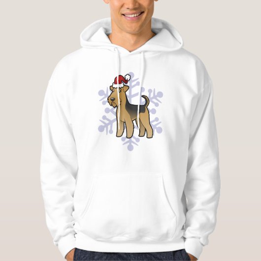 Weihnachten Airedale Terrier/Waliser Terrier Hoodie (Vorderseite)