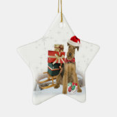 Weihnachten Airedales Terrier Keramikornament (Rechts)