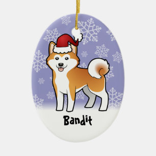 Weihnachten Akita Inu/Shiba Inu (addieren Sie Keramikornament