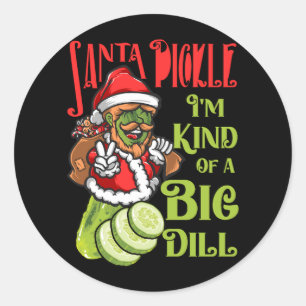 Weihnachten Alberne Pickle in Santa Pickle Ich bin Runder Aufkleber