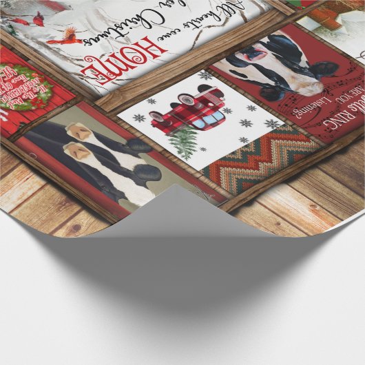 Weihnachten Alles Herz Zuhause Funny Kuh Xmas Geschenkpapier (Ecke)