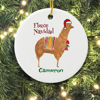 Weihnachten Alpaca Fleece Navidad Niedlich Keepake Keramik Ornament