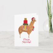 Weihnachten Alpaca HandGezeichnet Faltete Urlaubsk (Vorderseite)