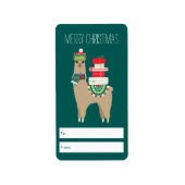 Weihnachten Alpaca Personalisierte Geschenktasten Adressaufkleber (Vorne)