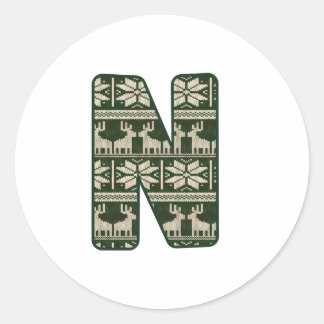 Weihnachten Alphabet (14) Runder Aufkleber