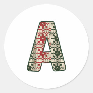 Weihnachten Alphabet (1) Runder Aufkleber