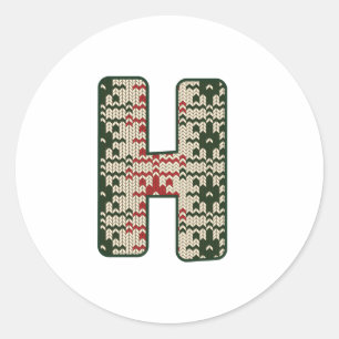 Weihnachten Alphabet (8) Runder Aufkleber