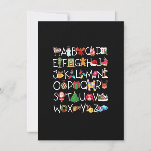 Weihnachten Alphabet A.B.C Lehrerin Kostüme Kinder Einladung (Vorderseite)